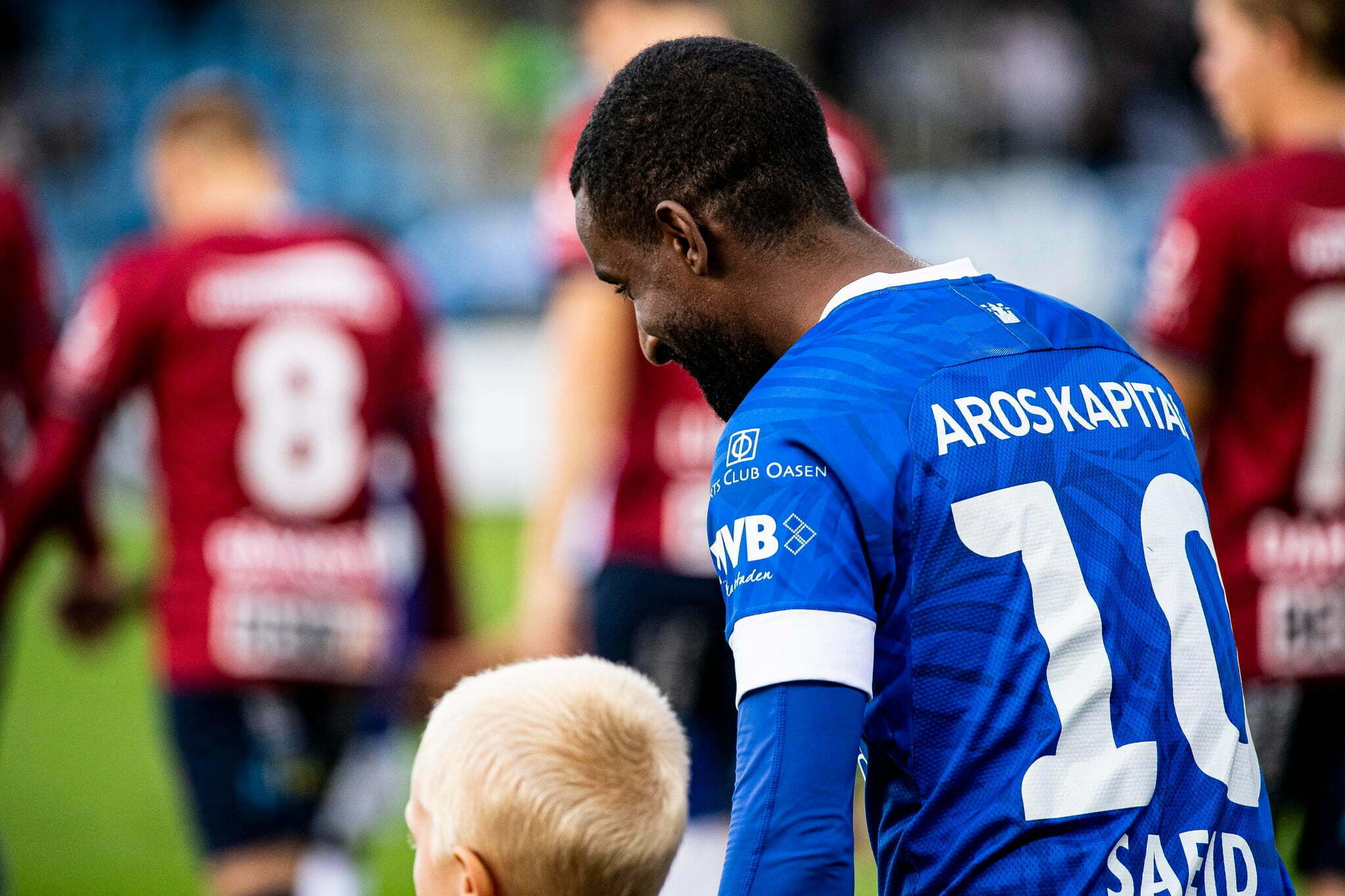 Mohammed Saeid med maskot Trelleborgs FF